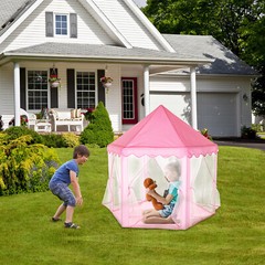 Girls Princess Castle Play Tent Large Indoor Outdoor Kids Playhouse Gift Pink