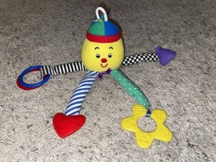 Vintage EDEN Plush Octopus 9” Baby Sensory Toy Rattle Crinkle Teether Primary