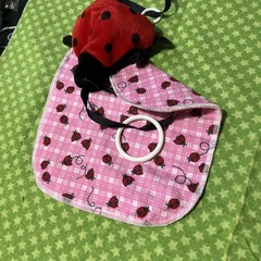 BABY TOYS Ladybugs 0-6 months Crinkle Teether Hanging Toy Girls Set Of 2