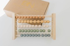 Brooklyn Neutral Boho Abacus – STEM Math Toddler Toy with Beads – Montessori