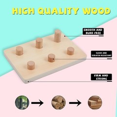 Jumbo Wooden Nuts and Bolts Board, Wooden Puzzle Stacking Toys for 1-3 Year O…