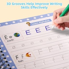 5pc Reusable Handwriting Practice Books for Kids Grooved Magic Copybook Set