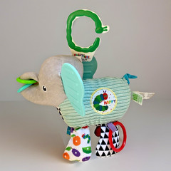 Eric Carle Elephant Rattle Plush Animal Baby Toy Crinkle Teether 2019 Rings