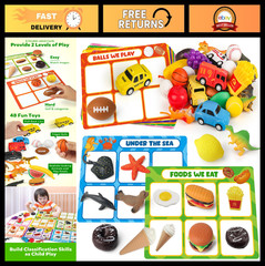 Toddler Sorting Toy Set – Animals, Dinosaurs, Fruits, Vehicles & More – Montesso