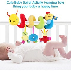 Baby Spiral Crib Stroller Toy Hanging Rattle Activity Car Seat Animal Toy