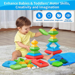 Toddler Stacking Building Blocks Educational Toys, Montessori Activities Learnin
