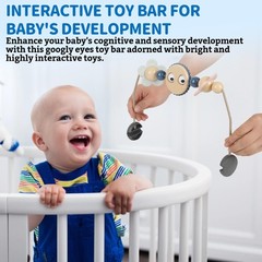 Toy Bar for Baby Bouncer Stroller Arch Googly Eyes Toy for Babies Car Seat, B…