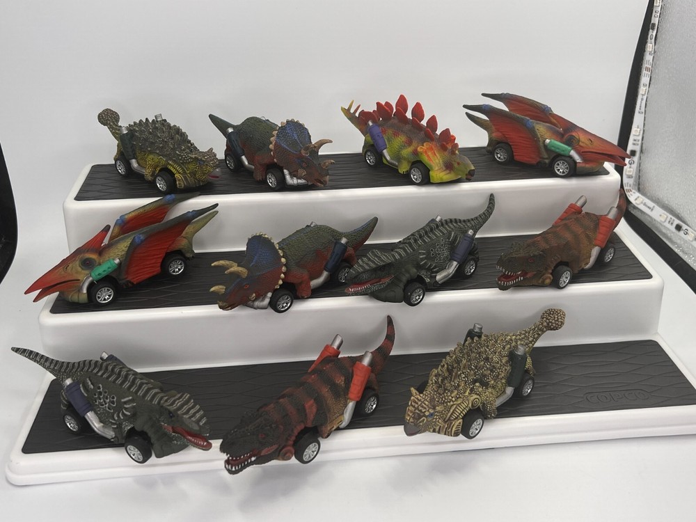 Dinobros Dinosaur Toy Pull Back Cars Lot of 11 Roadster Dino Cars Ages 3 and up
