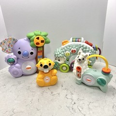 WORKS! CLEAN! Fisher Price Linkimals Lot Of 4 Koala Beaver Llama Hedgehog