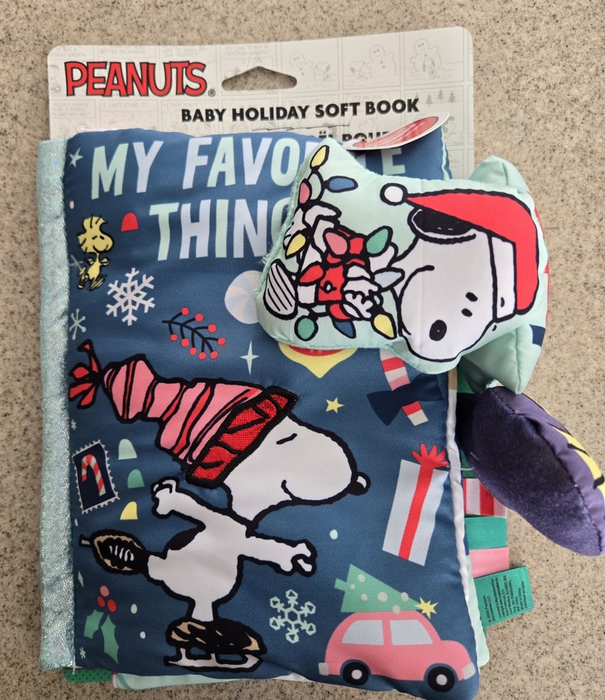 Peanuts Snoopy Holiday Deluxe Soft Book Baby Learning Toy My Favorite Things NWT