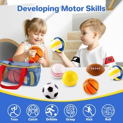 Balls Toys Gift for Toddlers 3 4 5 Years Old,6 Small Sports Foam Balls for Ba…