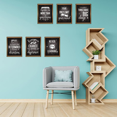 13 Pieces Industrial Chic Bulletin Board Posters, Inspirational Quote Positive A