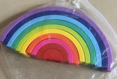 Rainbow 10pc Stacker Toy Kids Montessori Waldorf Play BPA Free Silicone