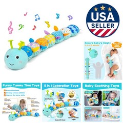 5-in-1 Musical Plush Caterpillar – Ideal Tummy Time Toy for Babies 0-12