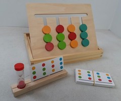 Montessori Learning Toys Slide Puzzle Color & Shape Matching Brain Teasers Logic