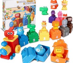 Montessori Zoo Train Toys,counting,10 Carriages And 10 Animals