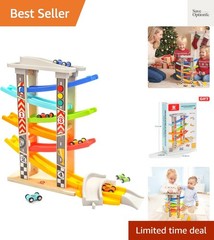 Wooden Car Ramp Race Track Toy for Toddlers 1-4 , Montessori Educational Lear…