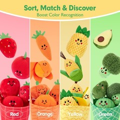 hahaland Baby Sensory Toys – 16 PCS My First Fruit Red, Green, Yellow, Orange