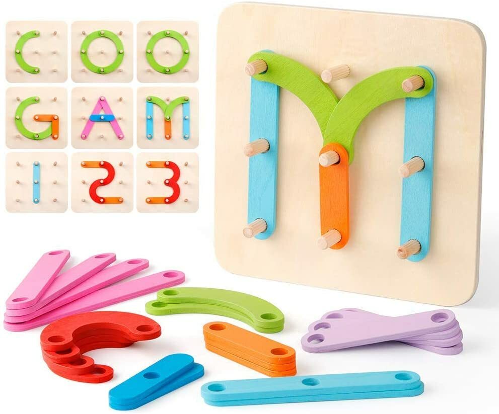 Wooden Puzzle Alphabet ABC Learning Toys Jigsaw kids Fun Educational Fish Shapes