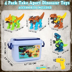 Take Apart Dinosaur Toys for Kids – Educational Building Set with Electric Drill
