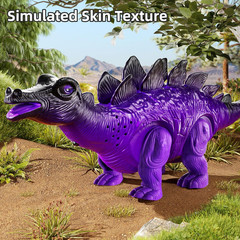 3 Pack Walking Dinosaur Toys with Sound Light Up Brachiosaurus Stegosaurus
