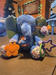 Interactive Hanging Elephant Toy Teether Sensory Stimulation World of Eric Carle