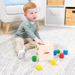 Melissa Doug Shape Sorting Cube – Classic Wooden Toy With 12 Shapes