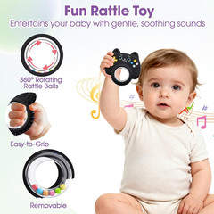 Teething Toys for Babies 0-6 6-12 Months, Remote Game Controller 3-In-1 Baby Tee