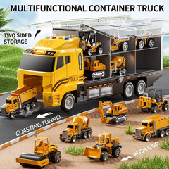 NIPLOOOW Toddler Boys Construction Truck Vehicle Toy Set with Play Mat and Die-C