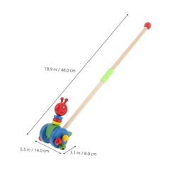 Toddler Push Walker Wooden Trolley with Cartoon Animal Design Rolling Wheels …