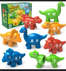26PCS Dinosaur Alphabet Learning Toys -Uppercase & Lowercase, Preschool Activity