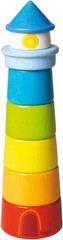Wooden Stacking Toy Rainbow Lighthouse, 8-Piece Building Blocks Set Made in G…
