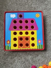 Button Art Toy Color Matching Pegboard Activity for Kids