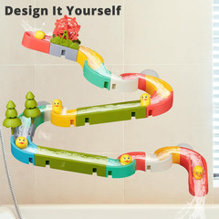 38 PCS Duck Slide Toys, Bath Toys for Kids Ages 4-8, DIY Building Kit for Ages 5