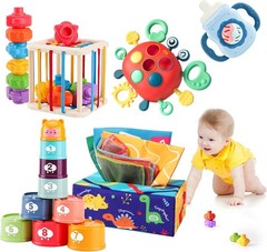 5 in 1 Baby Toys 6 to 12 to 18 Months, Montessori Toy for Babies 6-12 Months, Gi