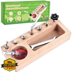WoodTrove Montessori Screwdriver Board Set Wood Fine Motor