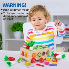 Toddlers Montessori Wooden Educational Toys for Baby Boys Girls Age 1 2 3 Year O