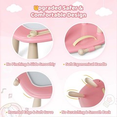Kikidex Magnetic Drawing Board Toddler Doodle Board Learning Toy Pink