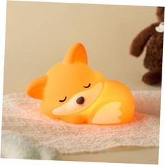 Night Light, LED Squishy Novelty Animal Lamp, Food Grade Silicone, 2 Level Fox