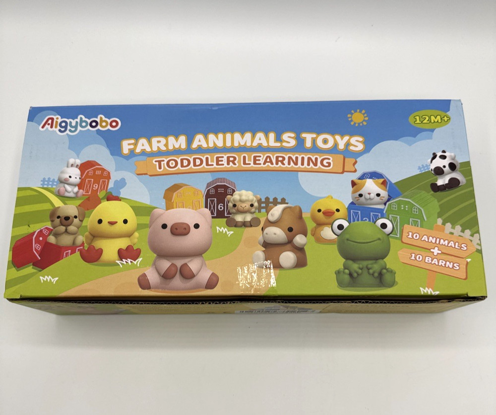 20 Pcs Farm Animals Toy Set Counting Skill Colors