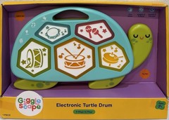 Gigglescape Electronic Turtle Drum Musical Toy Lights Up Ages 2+ Multicolor