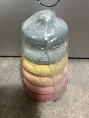 Stacking Toys Teething Silicone Soft Building Blocks Rings Pastel