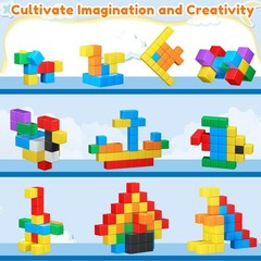 Magnetic Building Blocks 32PCS STEM Montessori Magnet Cubes for Toddlers Age 3-5