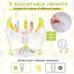 Baby Activity Center Height Adjustable Baby Bouncing Saucer with Interactive Toy