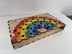 Rainbow Fine Motor Board – Montessori-Inspired Learning Toy, Handmade 62 pieces