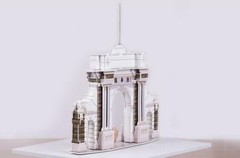 3D paper puzzle building model toy China Beijing gate of tsinghua university 清华园