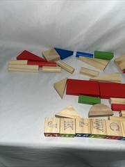 First learning wooden city Building blocks kids children toddler toys / 60 PCS