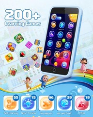 Kids Smart Phone, 3.97″ Touchscreen Learning Toy with Dual Camera, 210+ Games…