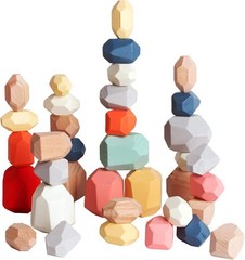 Creative Play with 36 PCS Wooden Stacking Blocks – Ideal for Kids 3-6