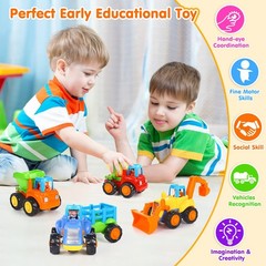 Inertia Toy Early Educational Toddler Baby Toy Friction Powered Cars Push and…